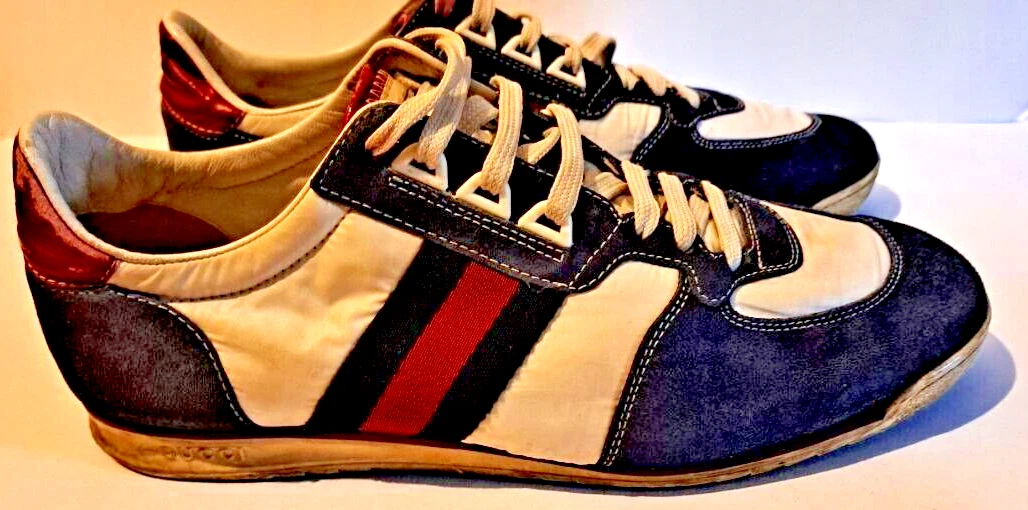 Baskets Gucci Made in Italy tissu cuir suiné 233334 pointure 8,5