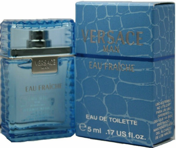 Versace Man Cologne Blue Men Perfume Eau Fraiche Mini Travel EDT 0.17