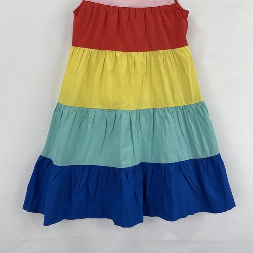 Hanna Andersson Dress Girl 5/110 cm Rainbow Stripe Sundress Tank Long Lined Bow - Picture 7 of 17