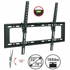 LCD LED Plasma Flat Tilt 10°TV Wall Mount Bracket 32 42 50 55 60 65 70" Screen