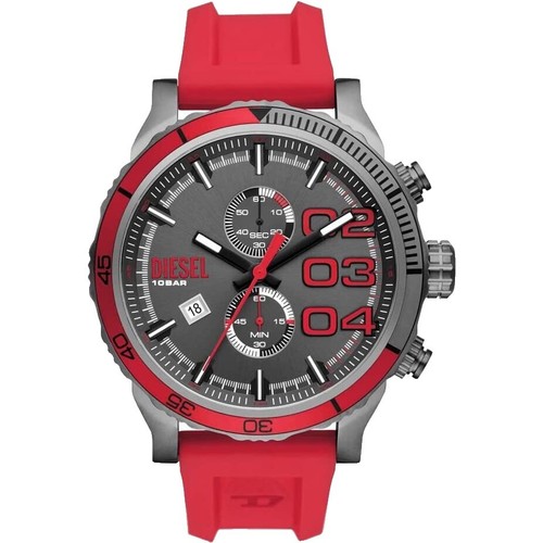 Diesel DZ4331 Double Down Black Dial Leather Strap Chronograph