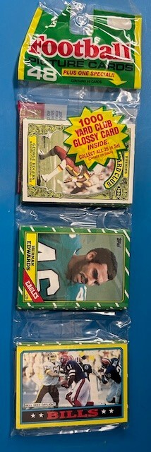 1986 Topps Football Sealed Rack Pack George Rogers 1000 Yard Club Jerry Rice?