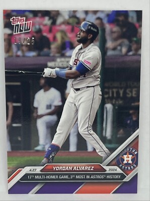 2024 Topps Now #127 Yordan Alvarez Houston Astros PURPLE Parallel 19/25 SP
