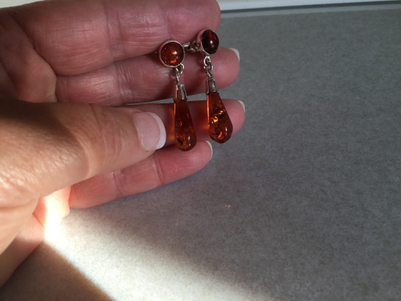 925 SOLID STERLING SILVER DANGLING DROP EARRINGS … - image 7