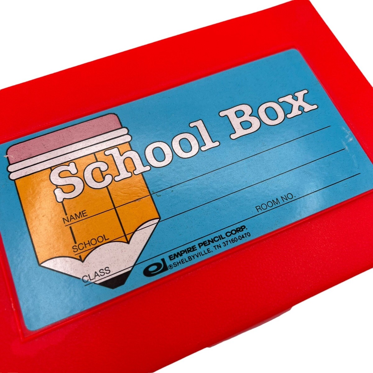 Rare Vintage Red Empire Pencil Case School Supplies Box
