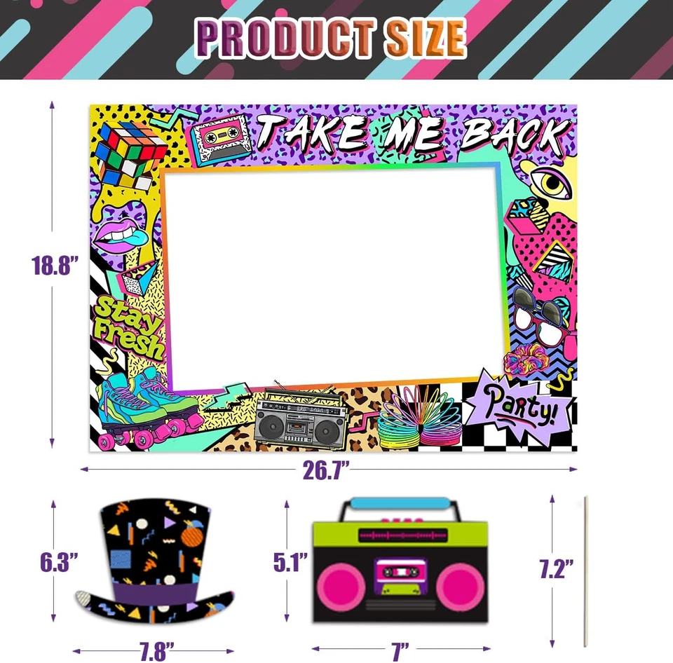 80S 90S Themed Party Decorations for Adults, 1990S Throwback Party Photo Booth P - Image 3 of 4