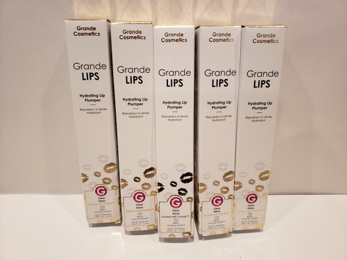 Grande Cosmetics- Lot of 5 -Grande Lips Hydrating Lip Plumper - Clear - 0.08-NIB - Picture 2 of 3