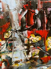 Abstract city. oil painting