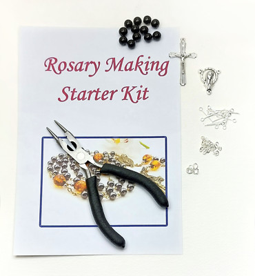 Rosenkranzherstellung Starterset mit Perlenschmiedezange und Auswahl der Perlenfarbe