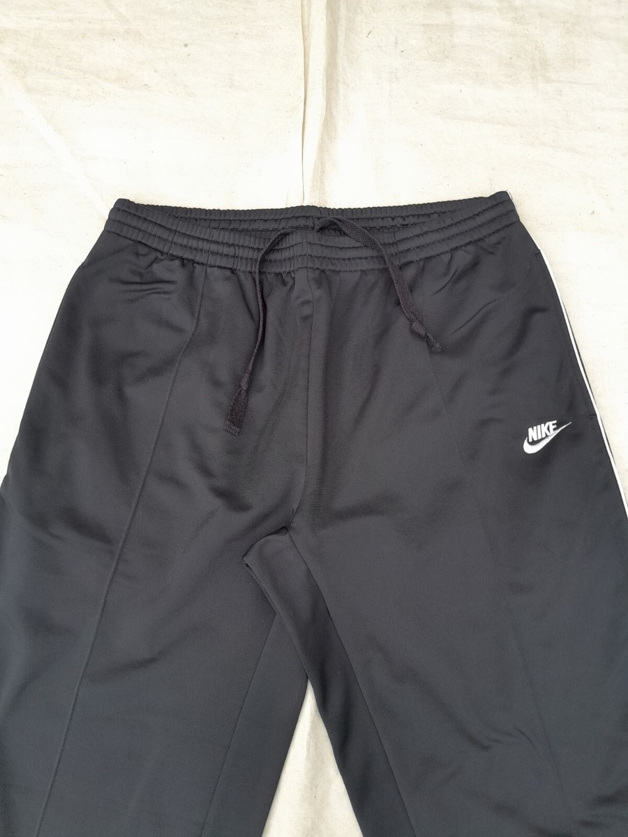 Vintage Nike Track Pants Mens XL Black Wide Leg Piping