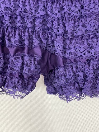 Vintage Purple Ruffled Bloomers Panties Burlesque Pettipants Size Small Lace BN6 - Picture 6 of 11