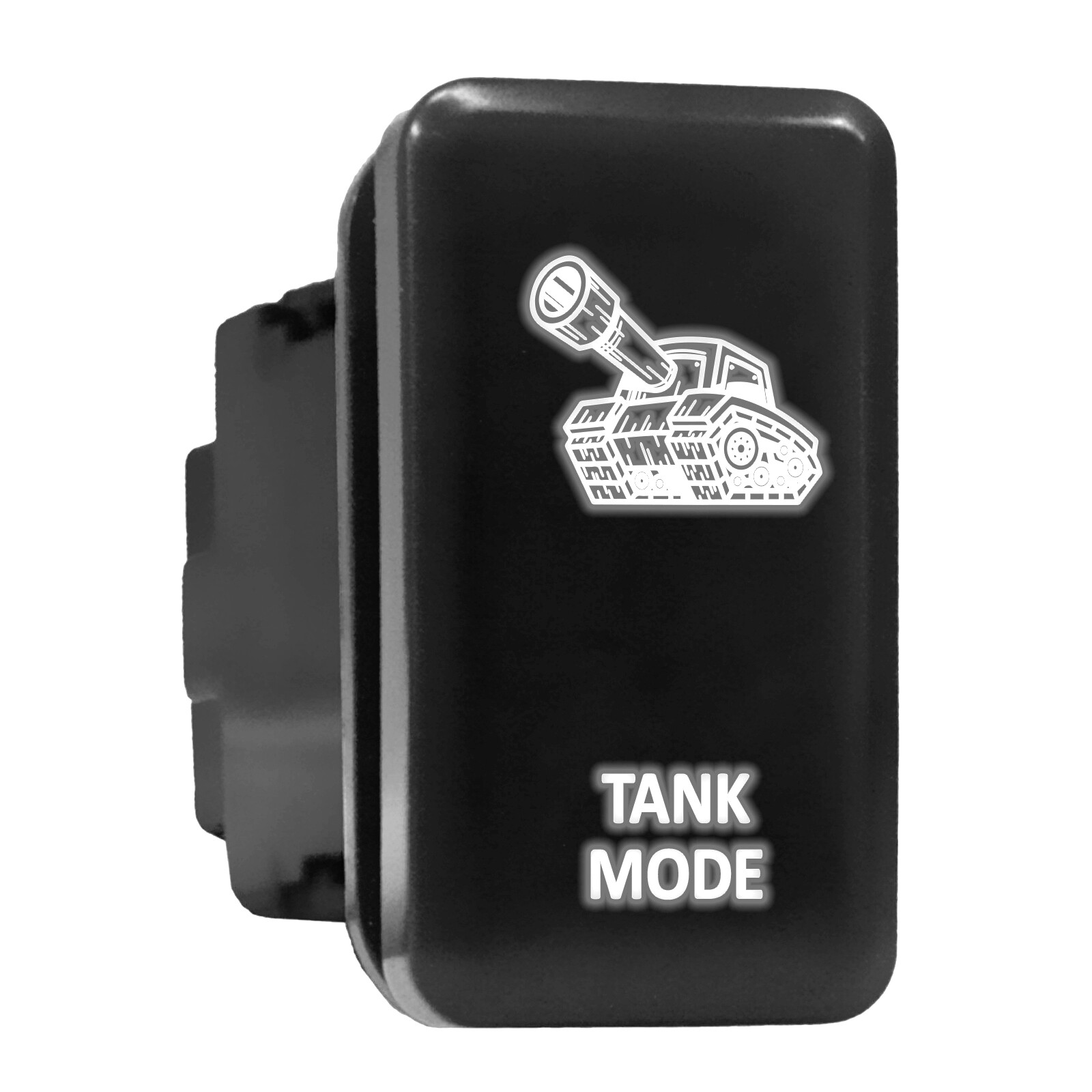 TANK MODE White LED Backlit Tall Push Button Switch 1.54x0.83 for Toyota
