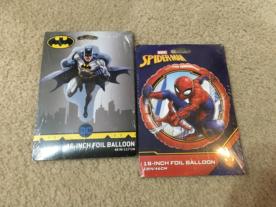"Batman DC Comics 46"" y Spider-Man Marvel 18"" globos de aluminio - suministro para fiestas NUEVO Foto 2 de 2