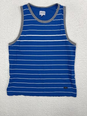 Matix Tank Top Men Large L Blue Stripe | eBay