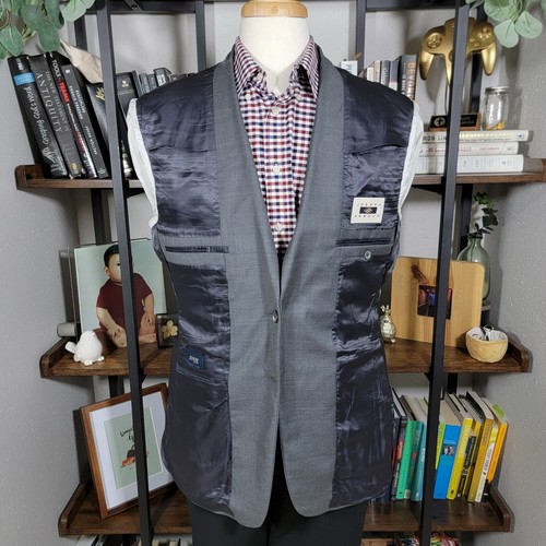 Joseph Abbound Men's Sport Coat Two Button Zignone Super 110s Gray Wool Size 40R - Picture 16 of 19