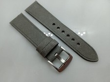New Geckota 22mm Genuine Italian Leather Distressed Grey Watch Strap XL36