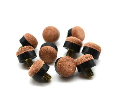 MARKENLOS Billard Queue Kö 10 st. Schraubleder 12 mm, Metallgewinde M4,5 Leder Pomeranze