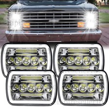 4pcs 4x6" LED Headlights HI-LO Beam Lamp for Chevy Pickup 1981-87 C10 K10 Blazer