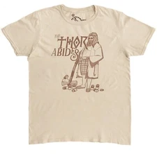 Thor Abides T-Shirt Big Lebowski Avengers Marvel Men's Size M Medium