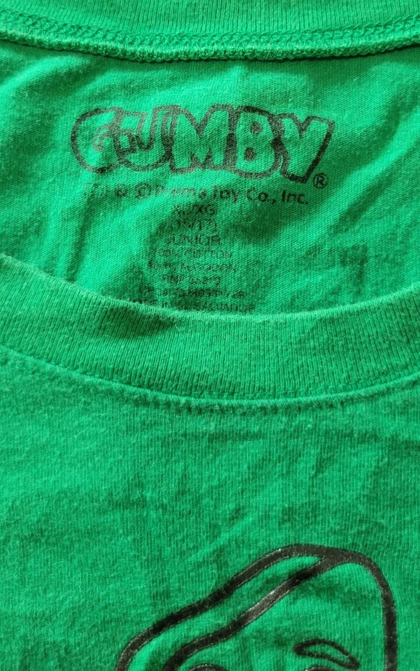 Camisa de manga corta Gumby para mujer talla XL verde de mezcla de algodón liso Foto 3 de 4