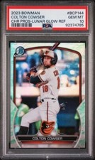 2023 Bowman Chrome Prospects Lunar Glow Ref Colton Cowser (RC) PSA 10