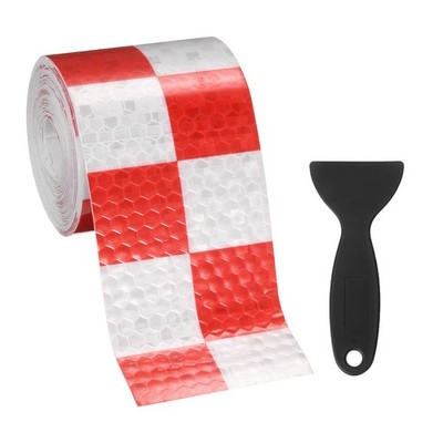 1 Set Reflective Tape, 16.4 ft x 1.97 Inch, Night Safety Sticker, Red, White