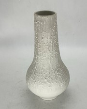 CM Op Art Vase matt wei&szlig; Porzellan Bavaria KPM deutsch 70er MCM 24cm