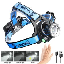 ZOOM USB LED Stirnlampe Super Hell Wiederaufl...