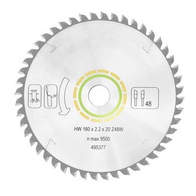495377 491952 for festool Track Saw Blade 160mm（6 1/4''）, 2.2mm, 20mm, White 