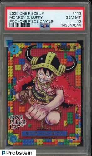 2025 One Piece Japanese PCC One Piece Day'25 #110 Monkey D Luffy PSA 10 GEM MINT