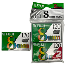 Fuji 8mm P6-120 Blank Videocassette Tape LOT OF 3 New Sealed