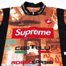 Supreme Castelli Cycling Jersey- Size Medium Rosso Corsa All Over Print Full Zip