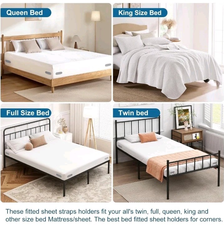 Bed Lock Sheet Holders Fit All Sheet Size, New Upgrade Sheet Straps ...
