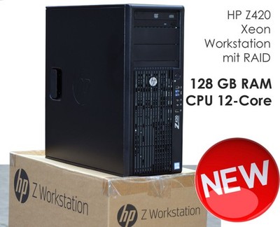 HP WORKSTATION Z420 XEON E5-2697 12-CORE 128GB RAM 3D GRAFIK NVIDIA 2GB DDR5 NEU