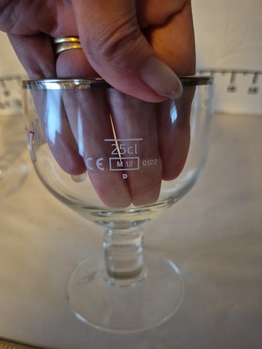 2 Chimay Belgian Brew Bier Glas Becher Silberrand Bargeschirr Ersatz EUC - Bild 9 von 14