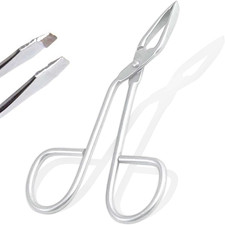 Stainless Steel Professional Eyebrow Tweezers with Scissor Handle Straight Tweez