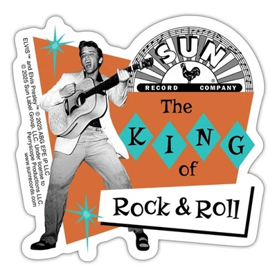 SPREADSHIRT Elvis Presley The King Of Rock & Roll Aufkleber Sticker, max. 10 x 10 cm