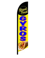 GYROS STREET FOOD SWOOPER FEATHER FLAG BANNER SIGN 7699