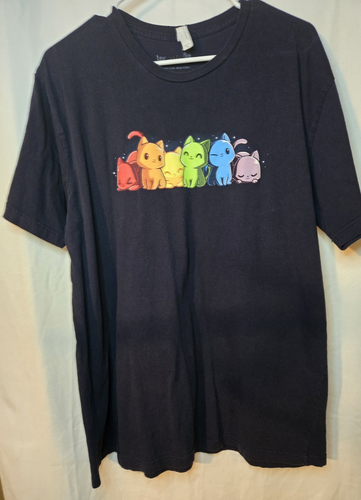 TeeTurtle Unisex Basic Crew Neck Rainbow Kittie F… - image 1