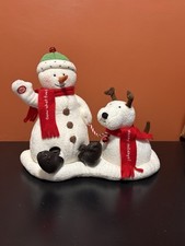 2004 Hallmark Jingle Pals Snowman Dog Animated Musical Plush Works Motion VIDEO