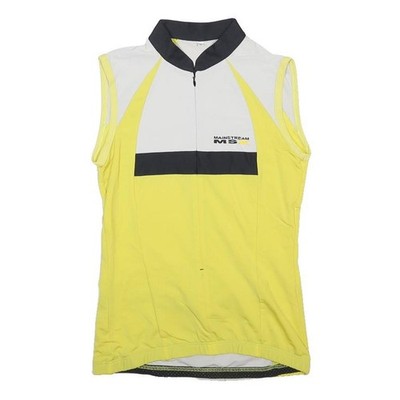 MAINSTREAM Damen Gelb & Weiß Ärmellos Reißverschluss T-Shirt S Polyester-Mix
