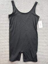 Isabel Maternity Womens Large Black Short Unitard Maternity Jumpsuit Scoopneck