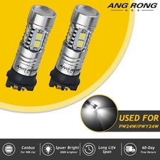 2pcs White PWY24W PW24W 10 SMD LED Indicator Daytime Light Turn Signal Bulbs DRL