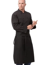  Unisex Tapered Chef Apron One Size Black