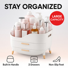 Makeup Organizer with Drawers Skincare Storage Box for Vanity Bathroom Counter