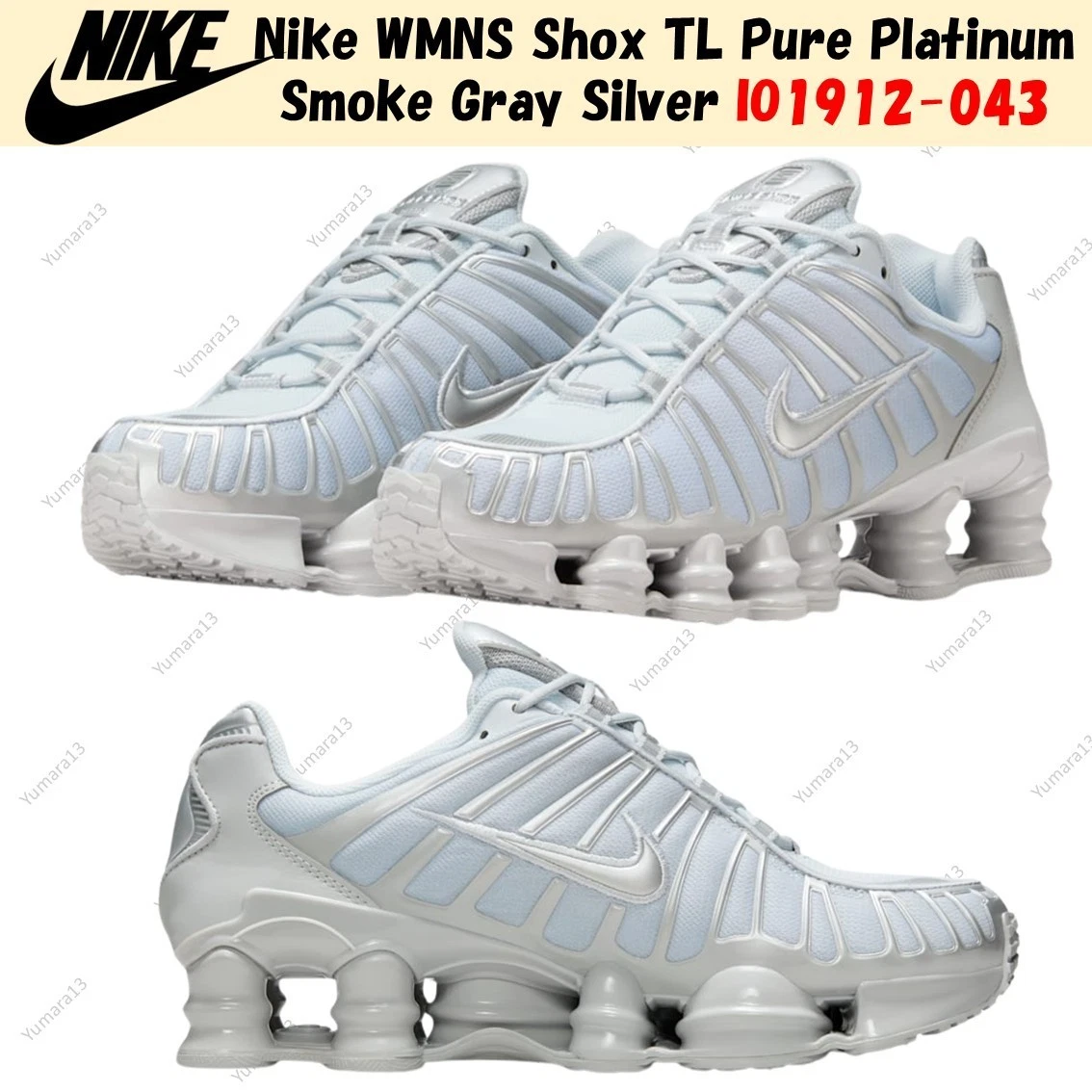 Nike Shox TL Pure Platinum/Smoke Grey/Metallic Silver W for sale