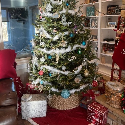 Pottery Barn Beachcomber Basket Weave Seagrass Christmas Tree Collar Skirt - Picture 3 of 10