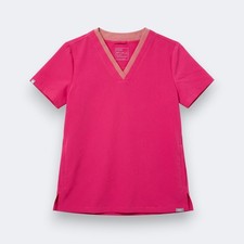 FIGS Womens Technical Collection V-Neck Scrub Top Medium Pink Magenta Medical