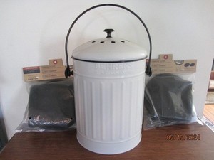 BEHRENS Compost Bin 1.3 Gallon 2 Extra Charcoal Filters Kitchen Metal FAST SHIP!