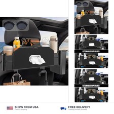 5-in-1 Back Seat Car Organizer and Storage with Extendable Cup Holder, Tissue...